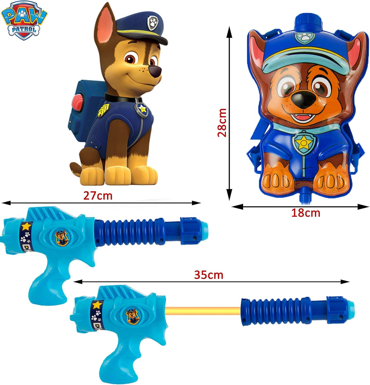 Paw Patrol Water Blaster - Water Pistol &amp; Backpack