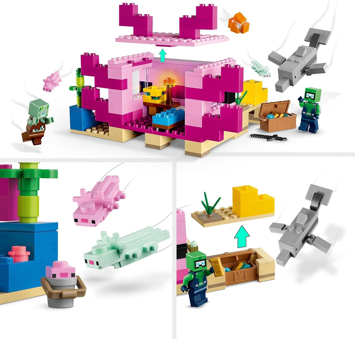 LEGO Minecraft 21247 The Axolotl House Underwater Set