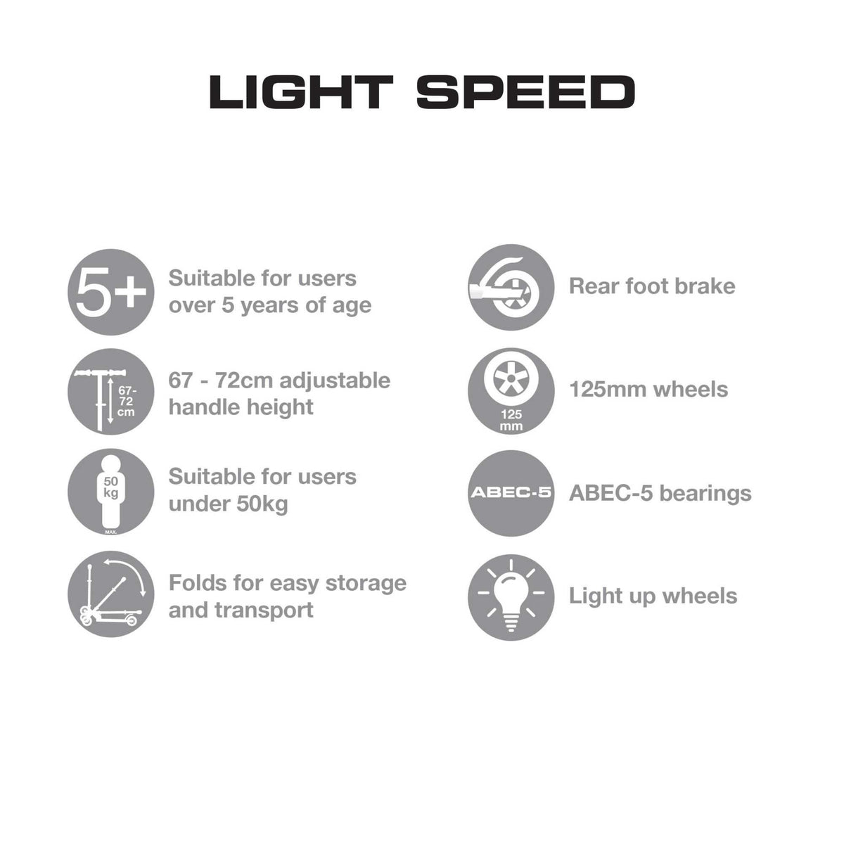 Speed Scooter, Scooter For 5 Year Olds, Push Scooter, Two Wheeled Scooter, Folding Scooter, Light Up Scooter, Light Blast 2 Wheel Scooter