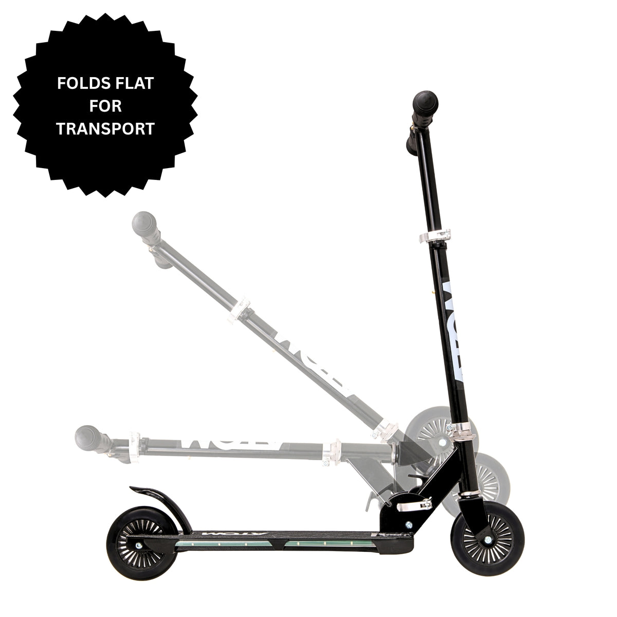 ATOM Night Flash Scooter for Kids – 2-Wheel Light-Up Scooter with LED Flashing Deck and Wheels, Foldable and Adjustable for Ages 5+
