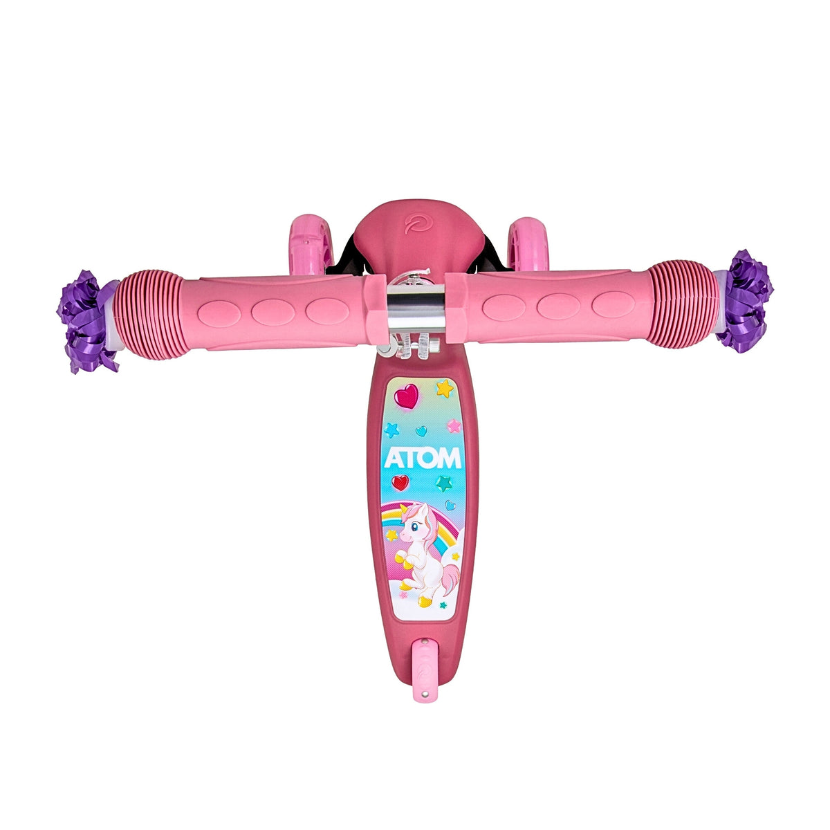 ATOM Eclipse Unicorn Light-Up Scooter for Kids – 3-Wheel LED Scooter with Flashing Deck and Colourful Wheels for Ages 5+.