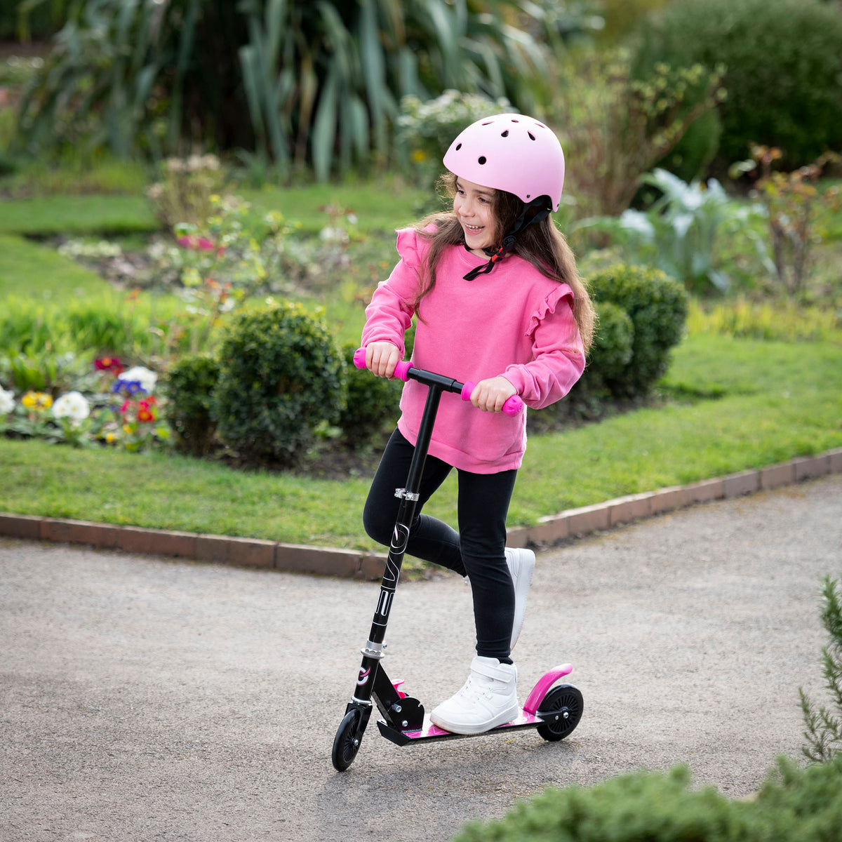 EVO Children&#39;s Inline Scooter for Kids Ages 5 and Up with Adjustable Handlebar, perfect for enhancing motor skills and outdoor fun.