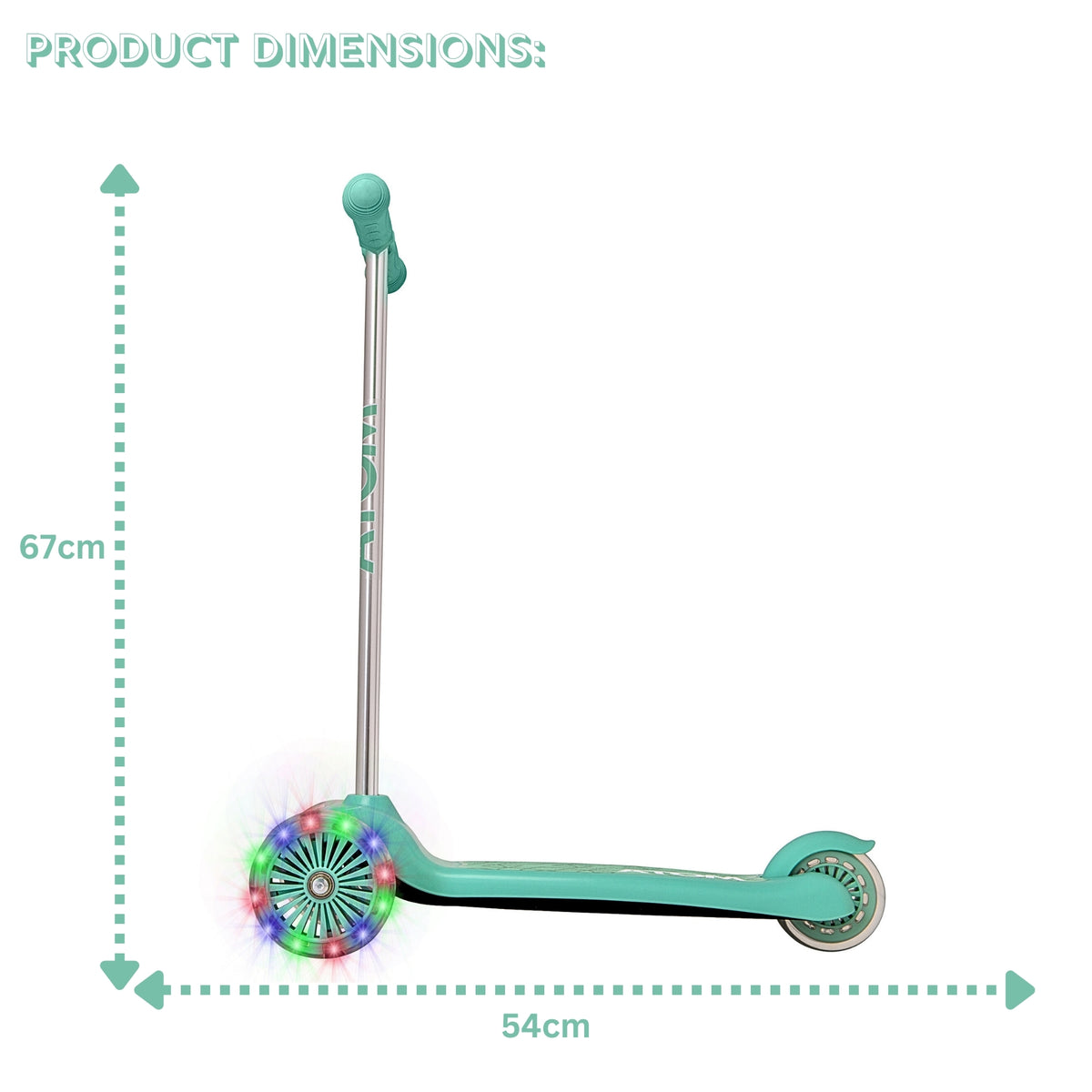 ATOM Light-Up Move &#39;N&#39; Groove Scooter in Green – 3-Wheel Kids Scooter with LED Flashing Deck and Wheels for Ages 3+