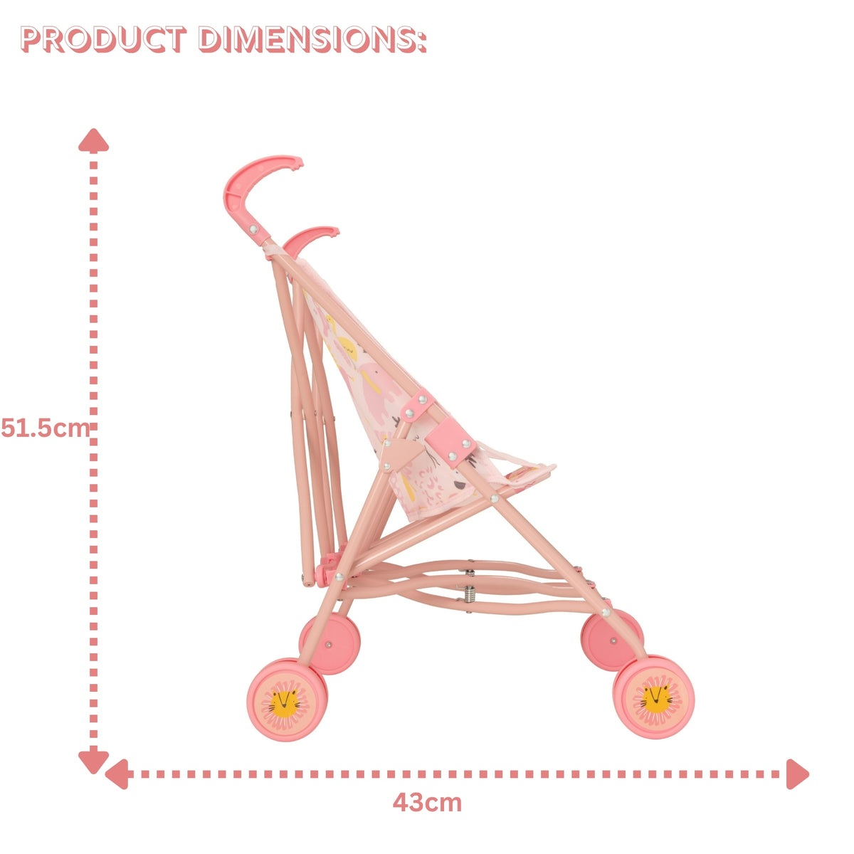 BabyBoo Twin Dolls Stroller - Pink Jungle Pushchairs