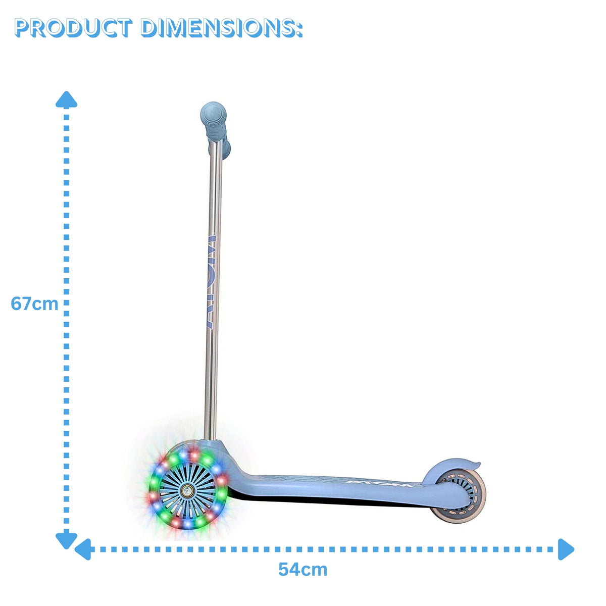 ATOM Light-Up Move &#39;N&#39; Groove Scooter - Blue Scooters