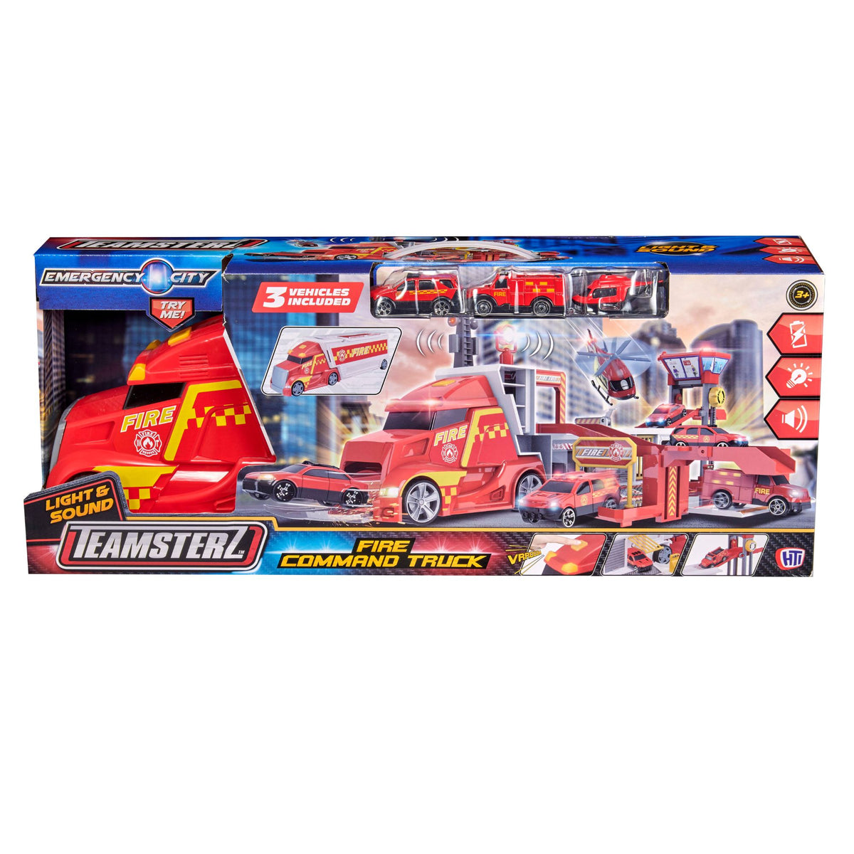 Teamsterz Emergency City Fire Command Play Set | Includes 3 Die Cast Cars