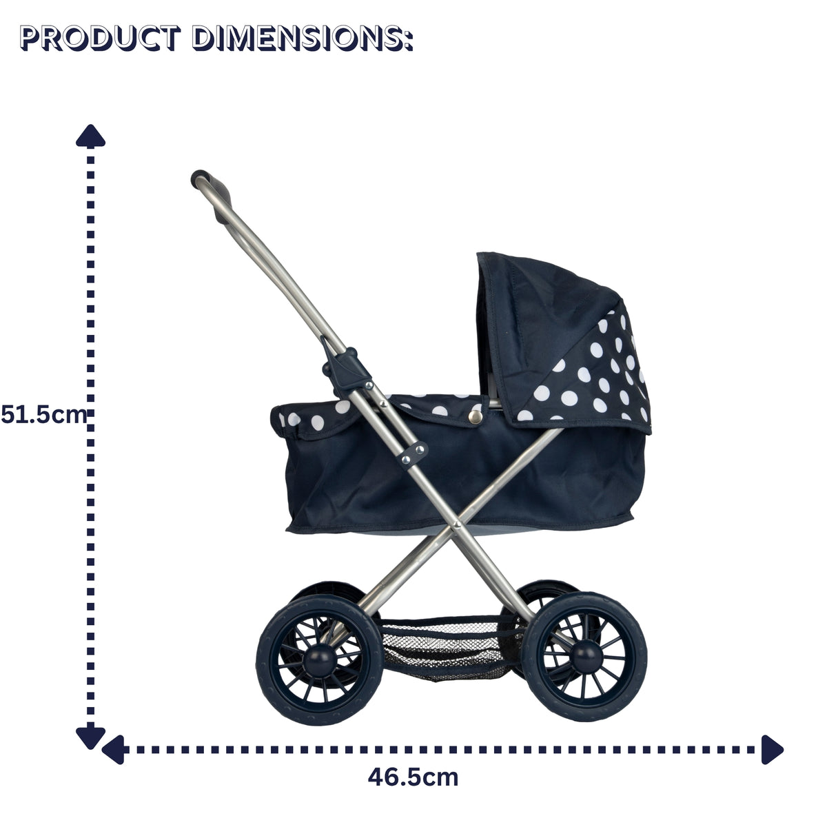 Dolly Tots Cutie Dolls Pram - Navy