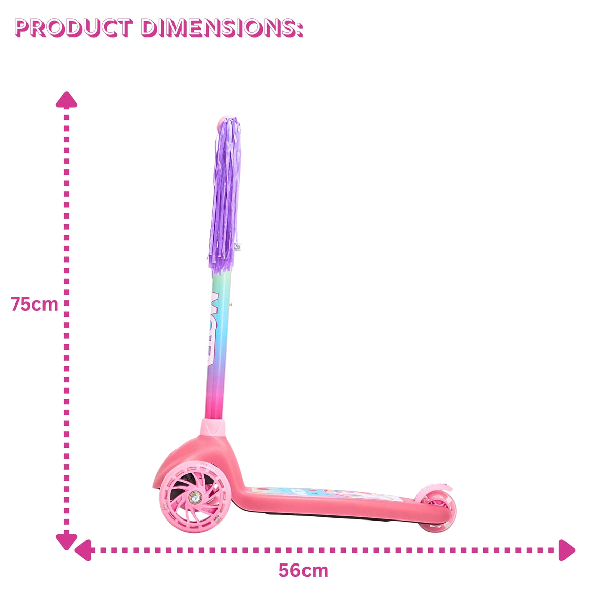 ATOM Eclipse Unicorn Light-Up Scooter for Kids – 3-Wheel LED Scooter with Flashing Deck and Colourful Wheels for Ages 5+.