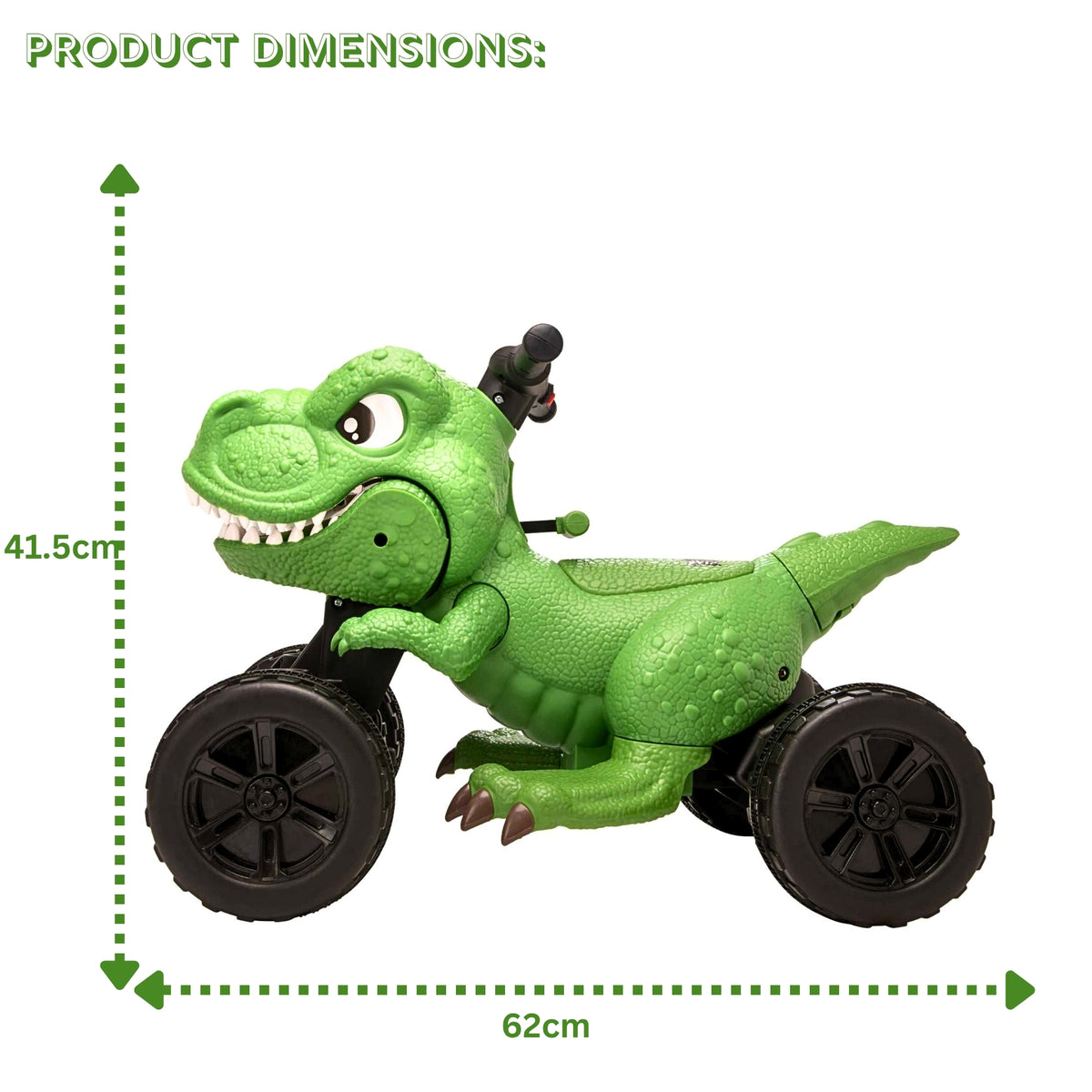ATOM Dinosaur Electric Quad Bike Ride-On for Kids – Battery Powered 4-Wheel Ride-On Toy with Sounds and Lights for Ages 3+