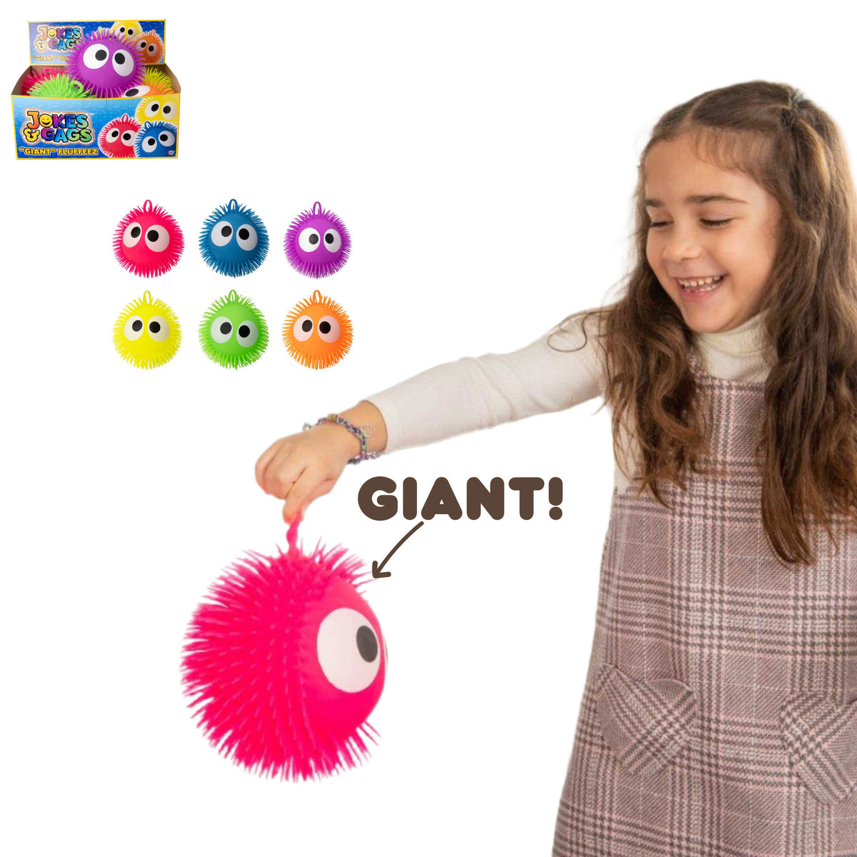 Fluffeez Balls Assorted Sensory toys - 6 Pack Spikey Balls Fidgety Toys