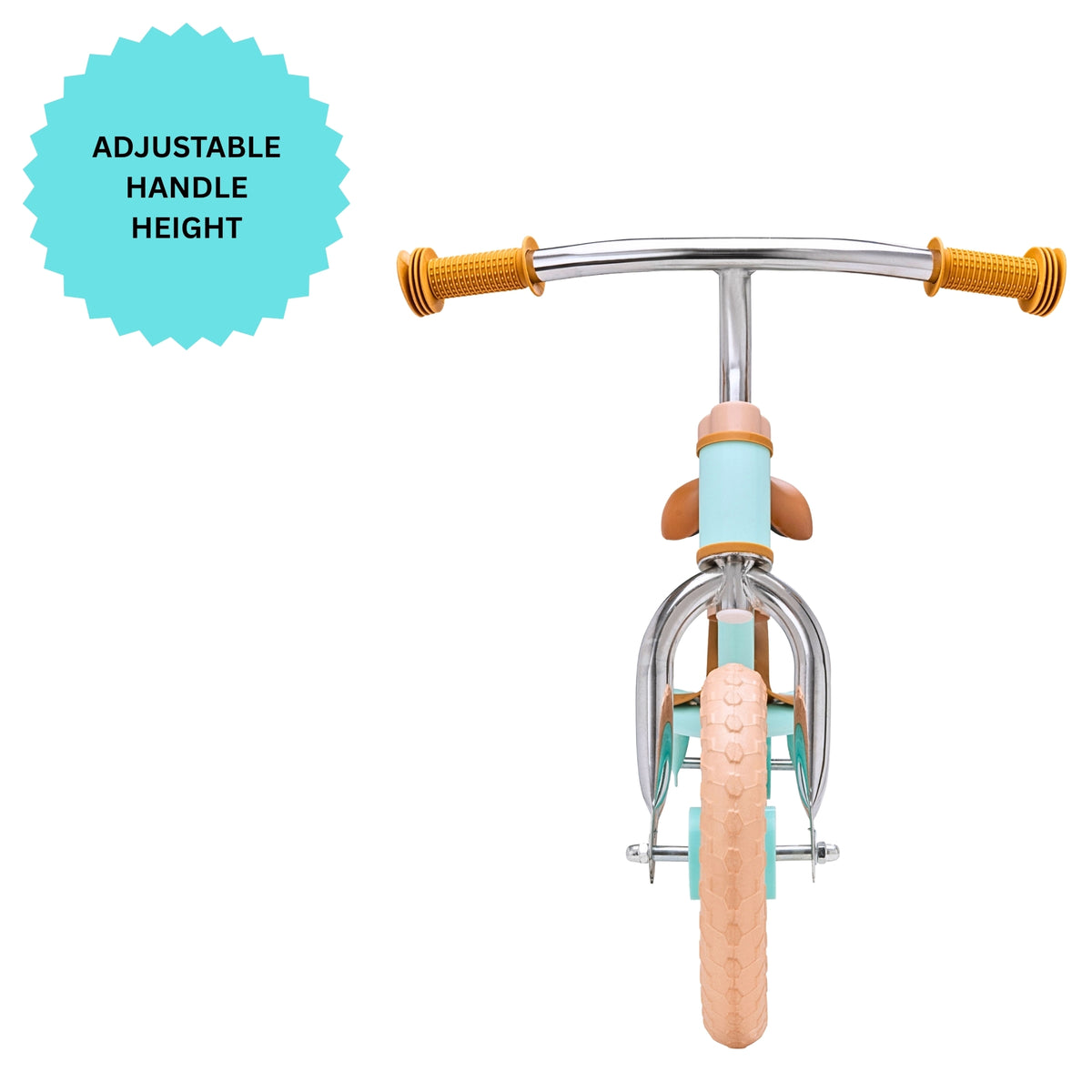 ATOM 10 inch Glider Balance Bike in Mint Green for Toddlers and Kids – Lightweight First Training Bike with Adjustable Seat and No Pedals.
