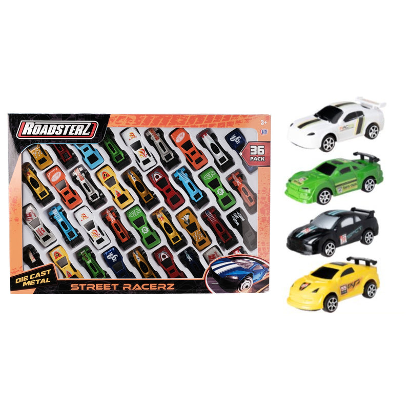 Roadsterz Street Racers Toy Car Playset - Includes 36 Racing Cars Cars & Transporters