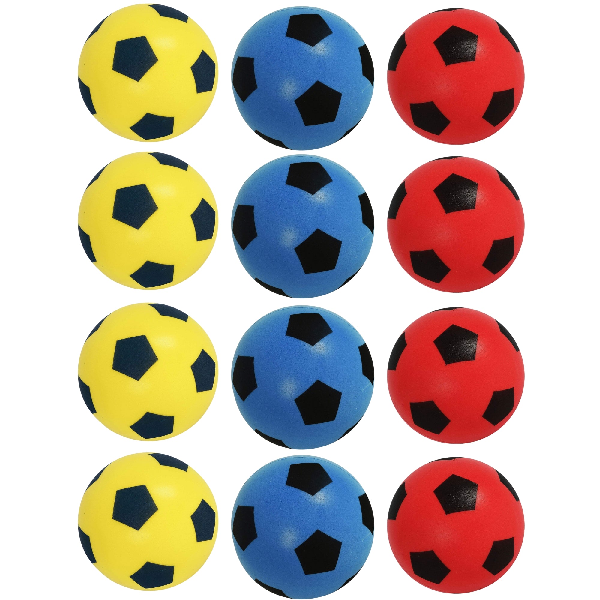 Foam Football Pack Of 12 - Red, Blue & Yellow(19.4cm) Footballs