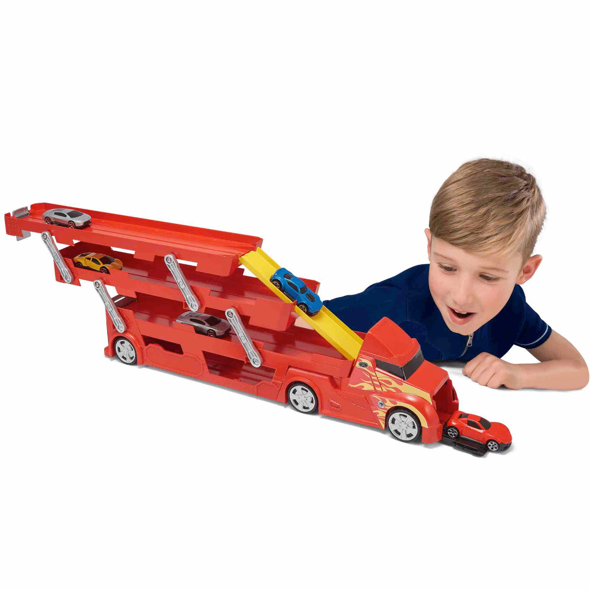 Teamsterz Metro City Launcher Transporter - Includes Five 3&quot; Die-Cast Cars Cars &amp; Transporters