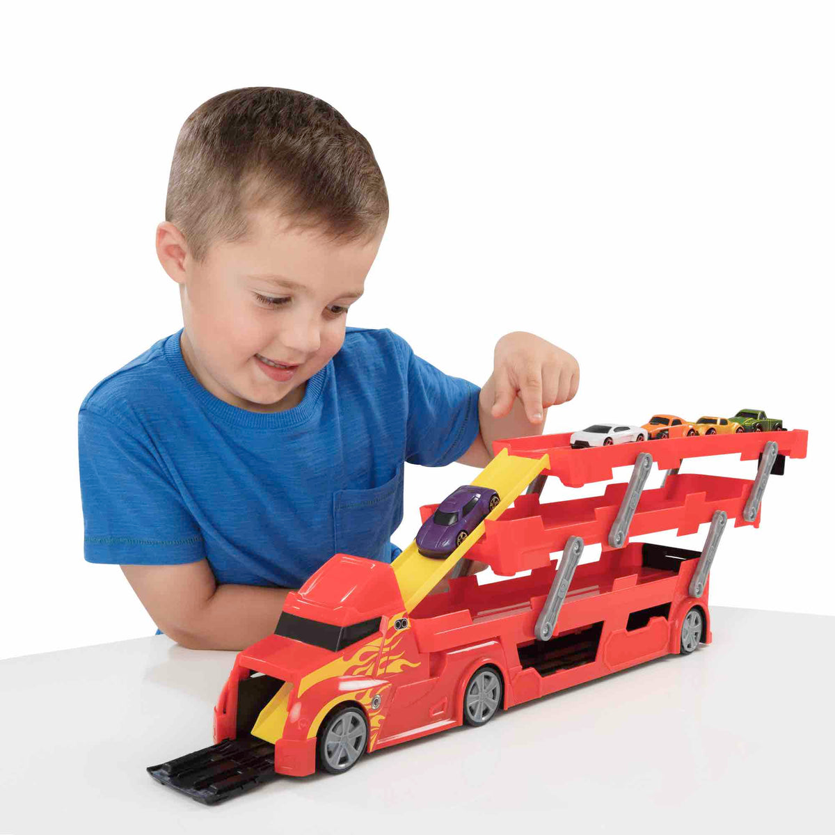 Teamsterz Metro City Launcher Transporter - Includes Five 3&quot; Die-Cast Cars Cars &amp; Transporters