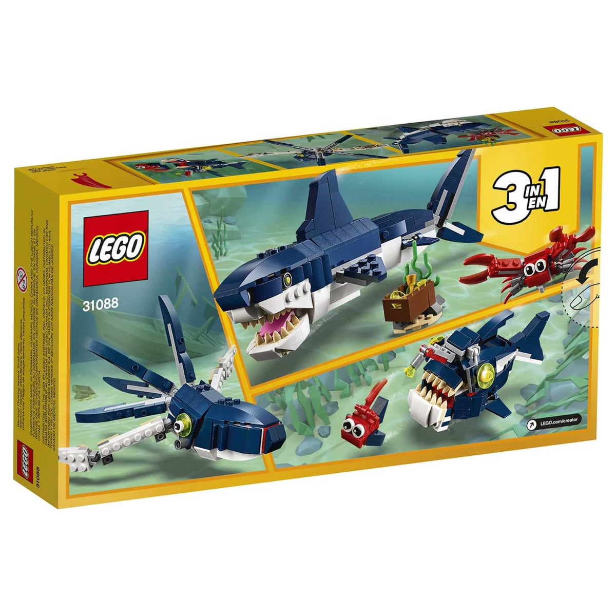 LEGO Creator 3in1 Deep Sea Creatures Shark Toy Set 31088