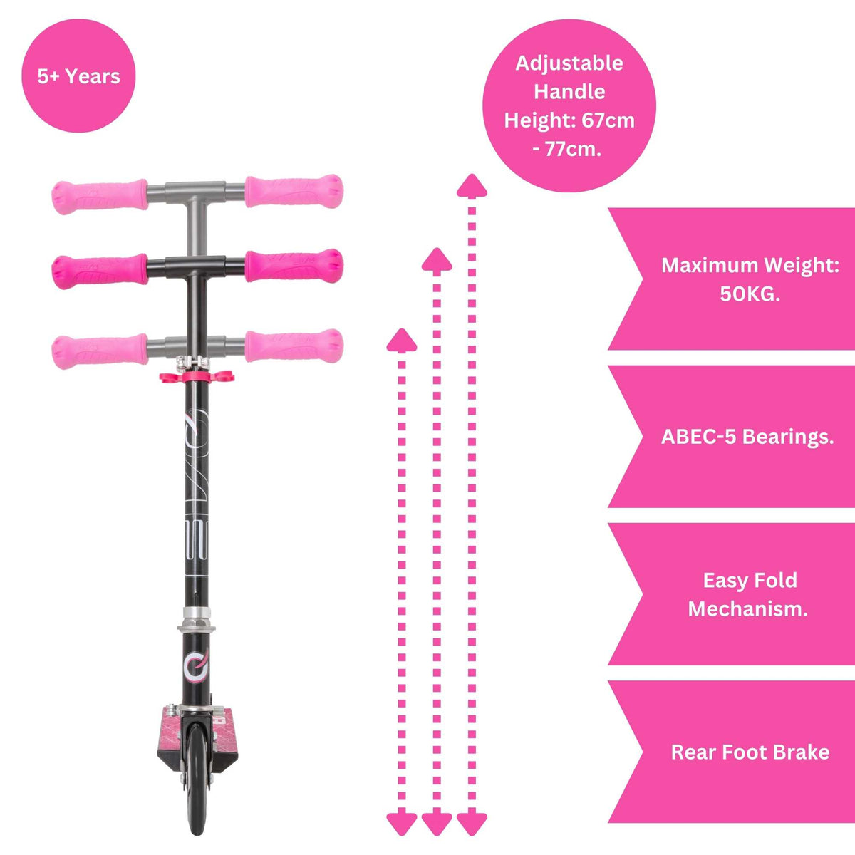 EVO Children&#39;s Inline Scooter for Kids Ages 5 and Up with Adjustable Handlebar, perfect for enhancing motor skills and outdoor fun.