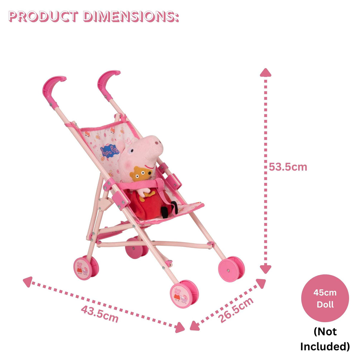 Peppa Pig Single Dolls Stroller Pushchairs
