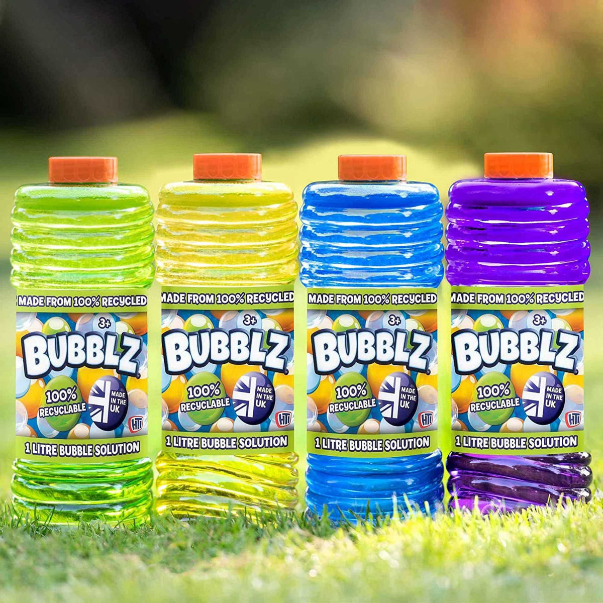 Bubblz 1 Litre Bubble Solution bottle with colorful label, perfect for creating long-lasting, large bubbles for kids and outdoor fun.