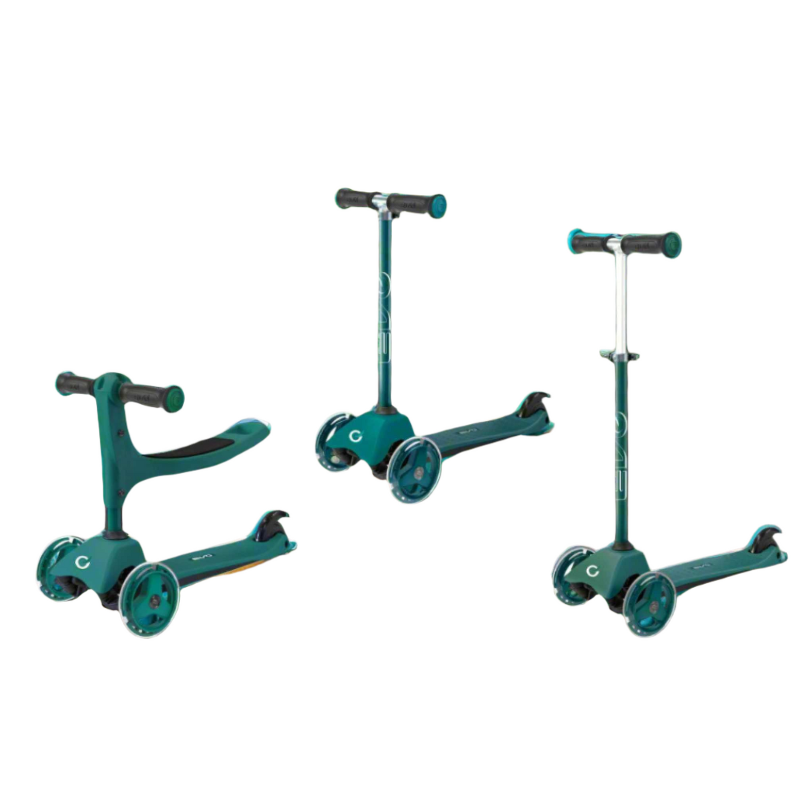 Evo 3 in 1 Cruiser Toddler Ride On & Scooter - Green