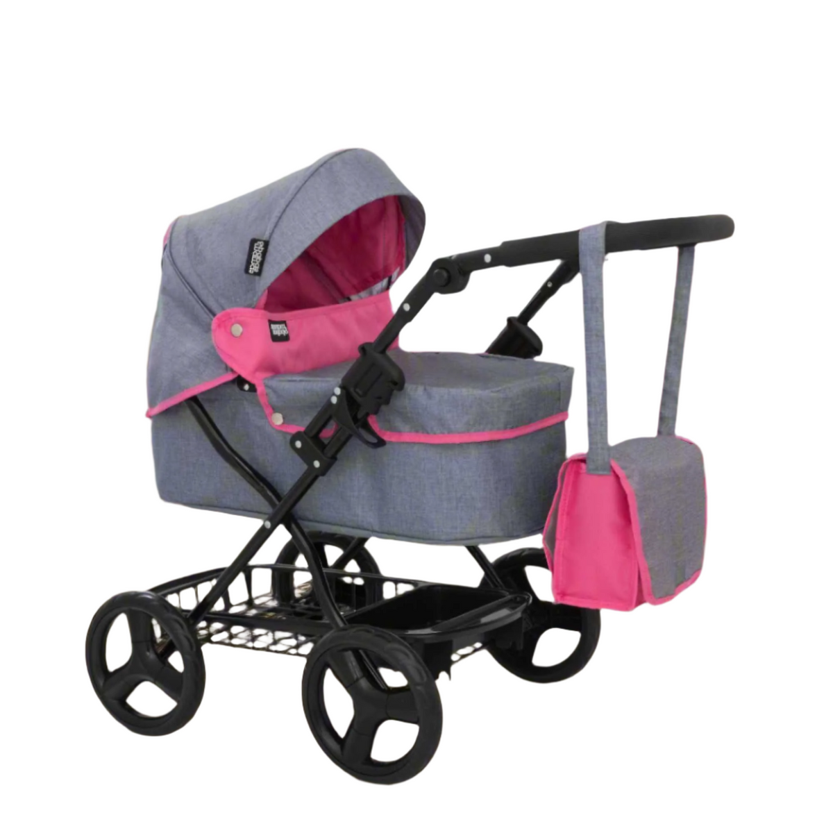 Mamas &amp; Papas Junior Ultima Dolls Pram, designed for children&#39;s play, featuring a classic and sturdy frame, adjustable handle height, and smooth-rolling wheels, ideal for nurturing imaginative play with dolls.