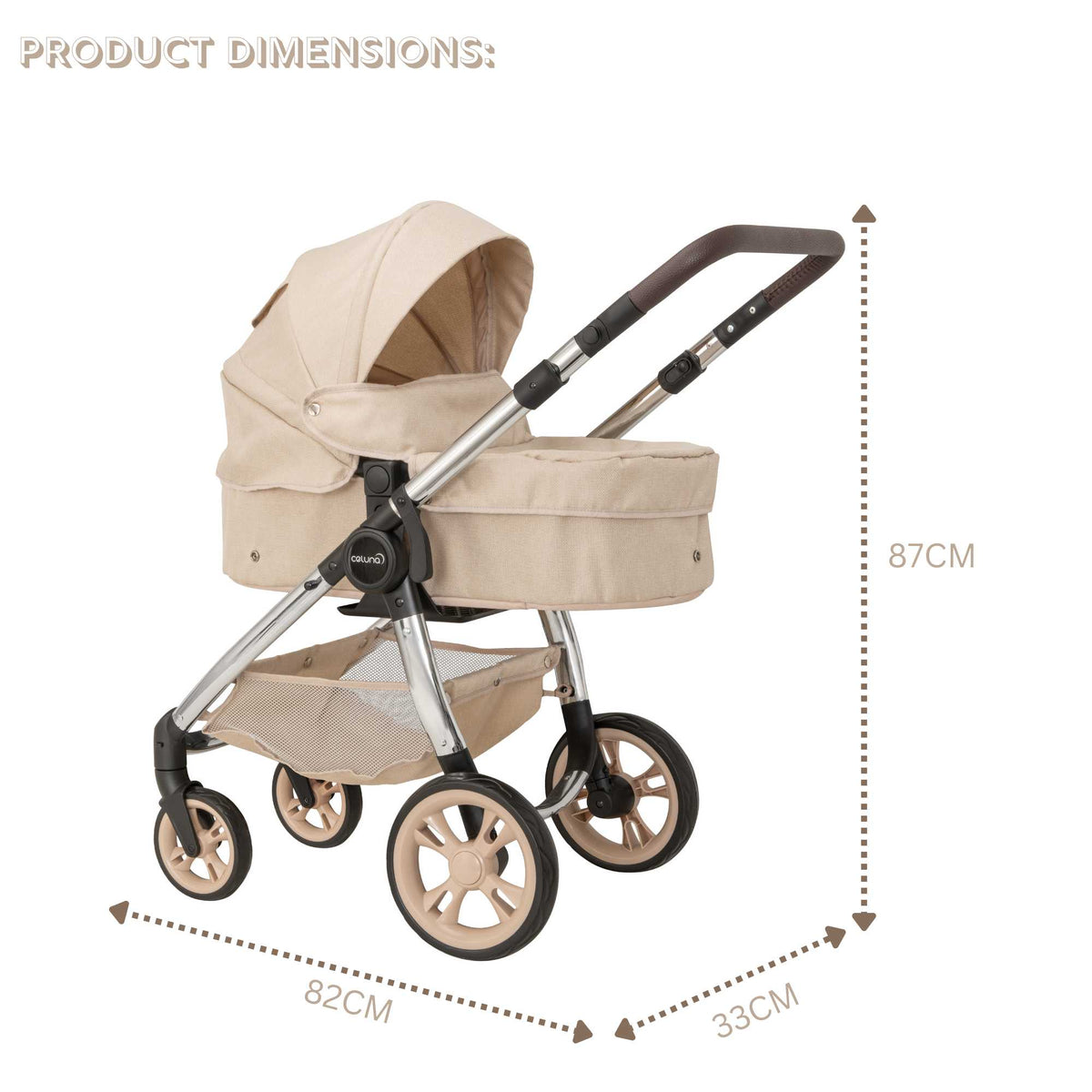 Celuna Premium Vogue Dolls Pram - versatile doll stroller with 2 pram modes for ultimate playtime fun, stylish and durable design