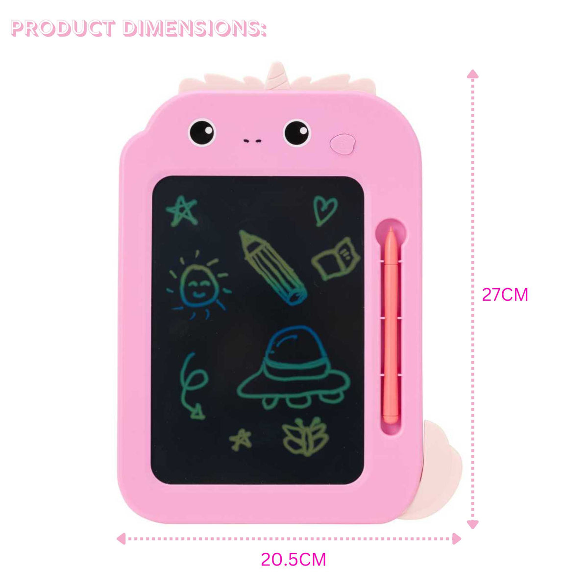 LCD writing tablet for kids featuring a colorful screen, 3D drawing capabilities, and a lightweight, kid-friendly design perfect for creative play and learning.