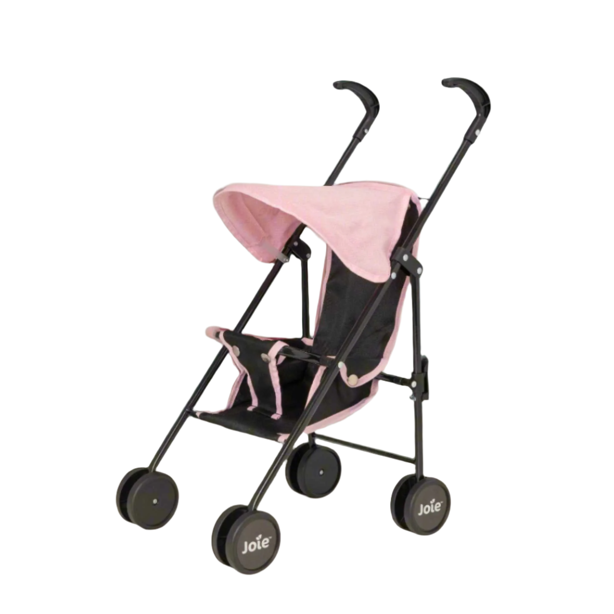 Stylish and compact toy pushchair designed for dolls, featuring a lightweight frame, easy-to-manoeuvre wheels, and a comfortable handle. Perfect for children to take their favourite dolls on the go, with a sleek and modern design.
