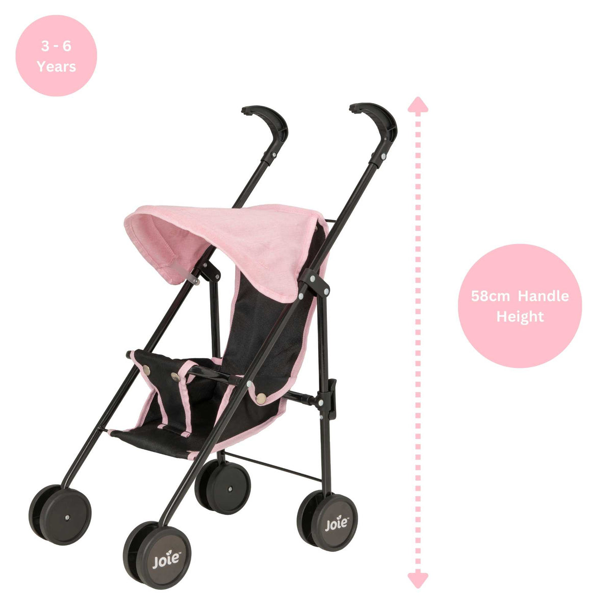 Joie Single Mini Pushchair - Black &amp; Pink Pushchairs