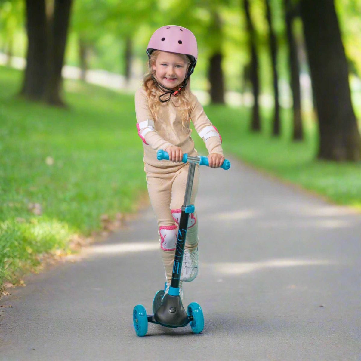 Childrens EVO Eclipse 3 wheeled scooter for ages 3+ in vibrant colours, offering adjustable features for growing kids, perfect for enhancing motor skills and outdoor fun.