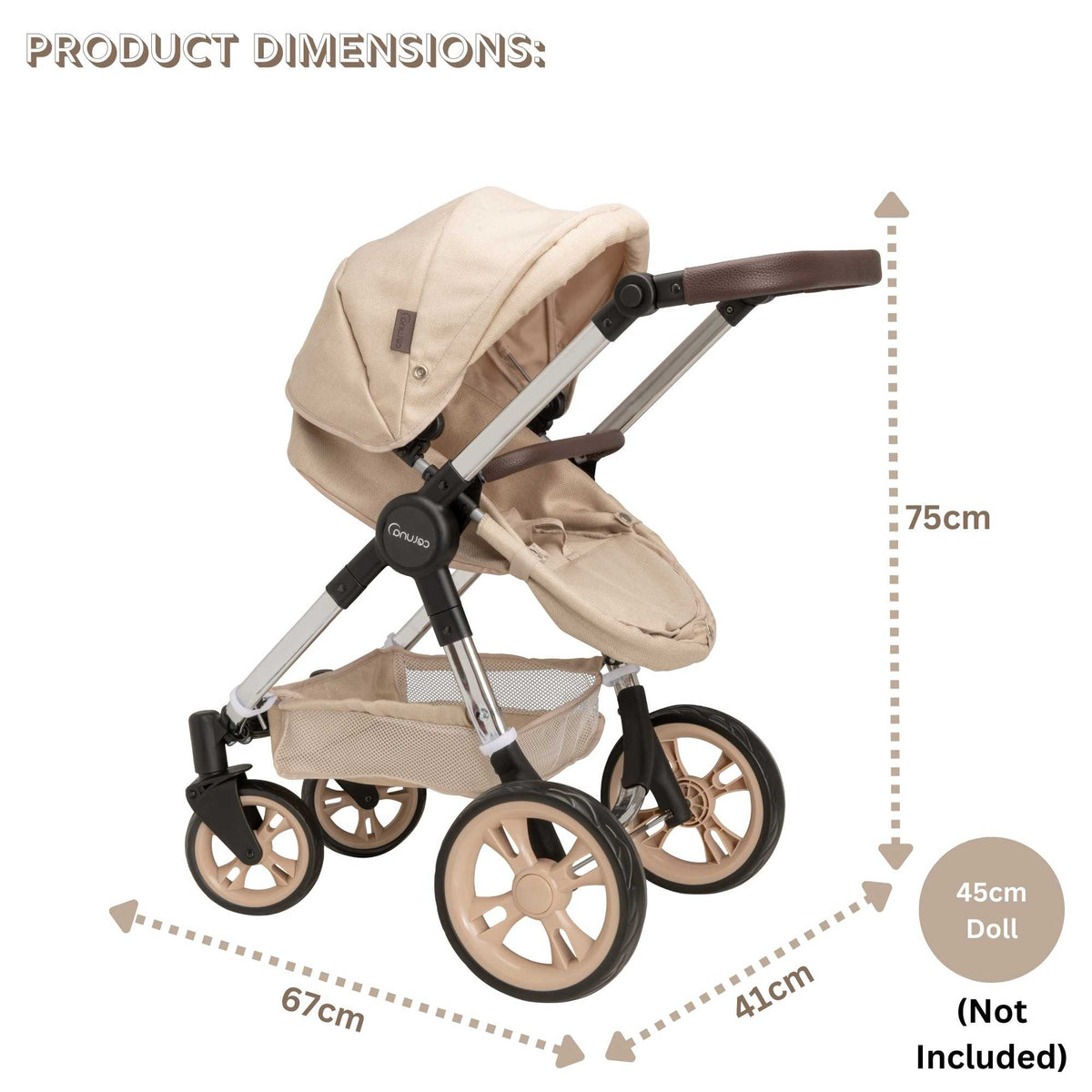 Celuna Premium Stone Dolls Travel System - 4 Pram Modes Prams