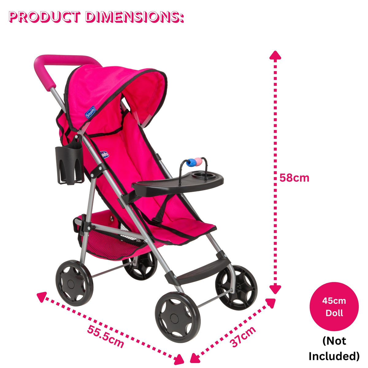 Chicco Ulala Playtime Dolls Pushchair - Pink Pushchairs