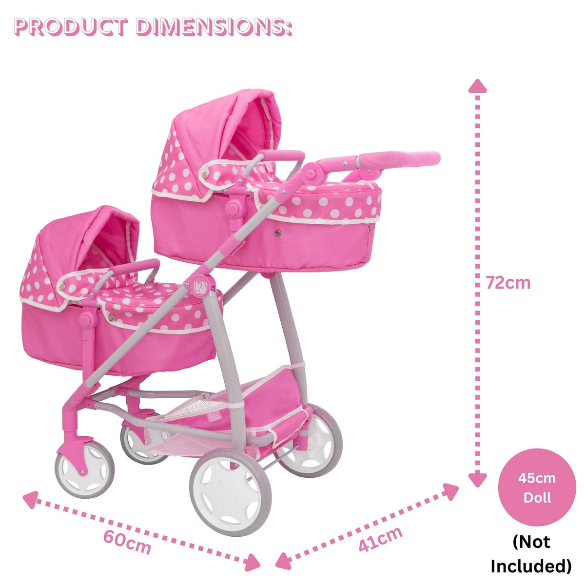 Dolly Tots Twin Dolls Pram Prams