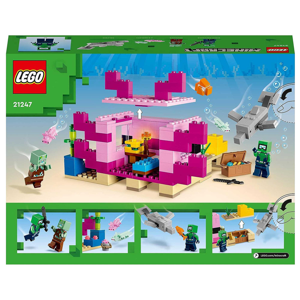 LEGO Minecraft 21247 The Axolotl House Underwater Set