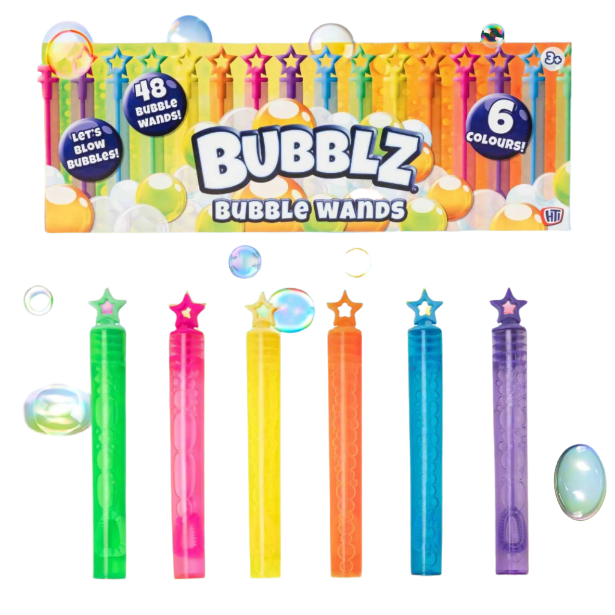 Bubblz 48 Pack of Bubble Wands - Bubble Solution Included
