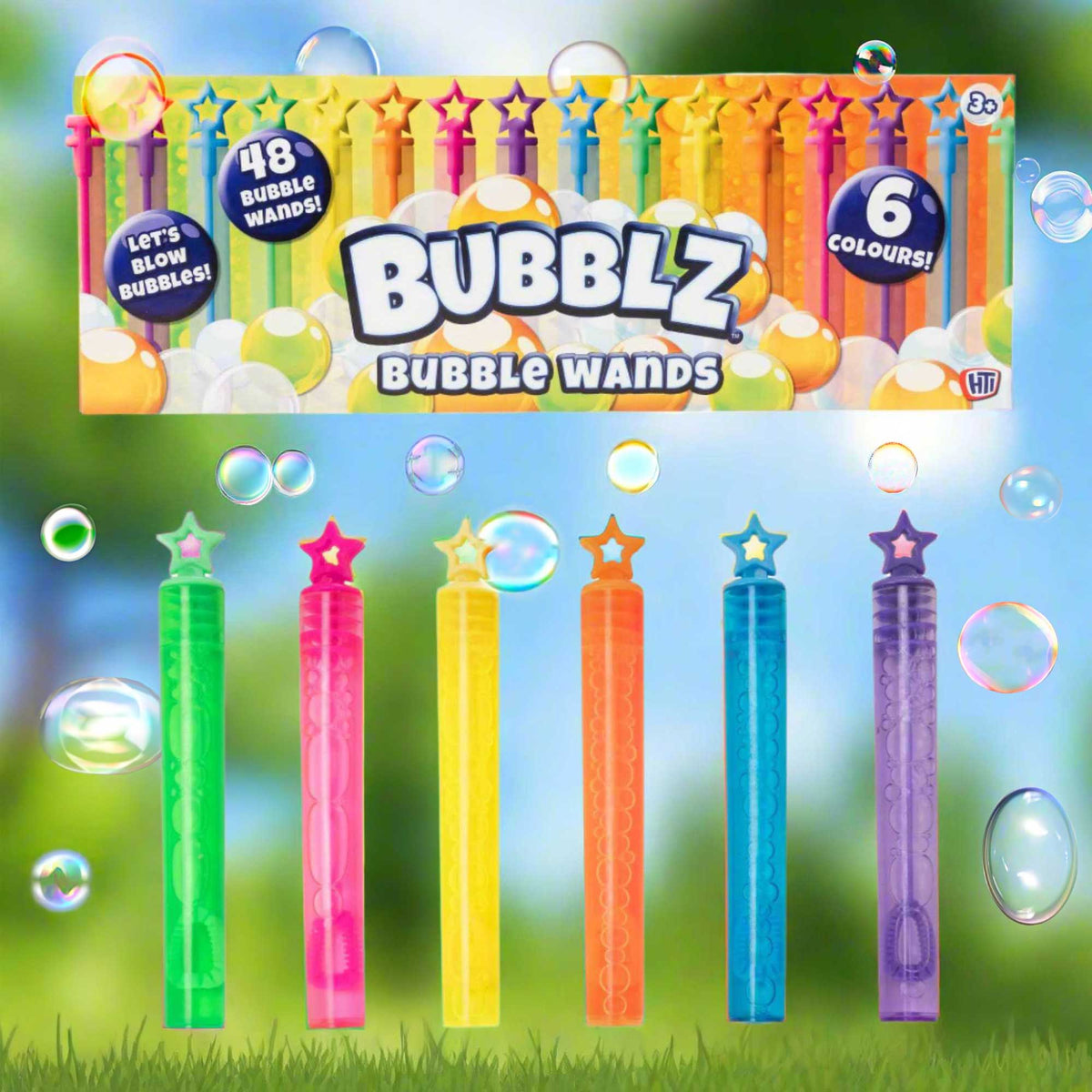 Bubblz 48 Pack of Bubble Wands - Bubble Solution Included Bubble Toys