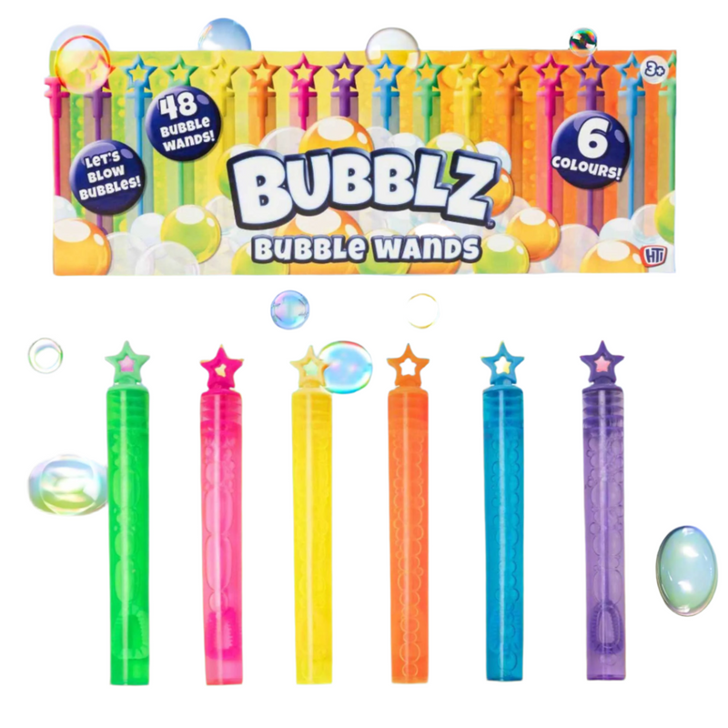 Bubblz 48 Pack of Bubble Wands - Bubble Solution Included Bubble Toys