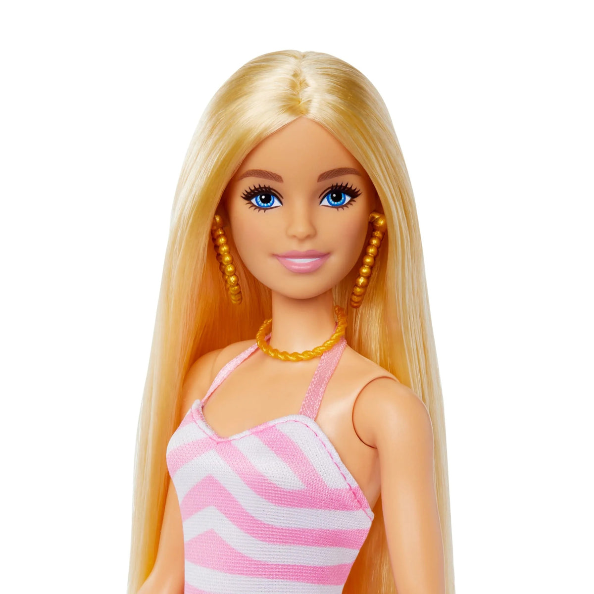 Blonde Barbie Doll with Swimsuit and Beach-Themed Accessories