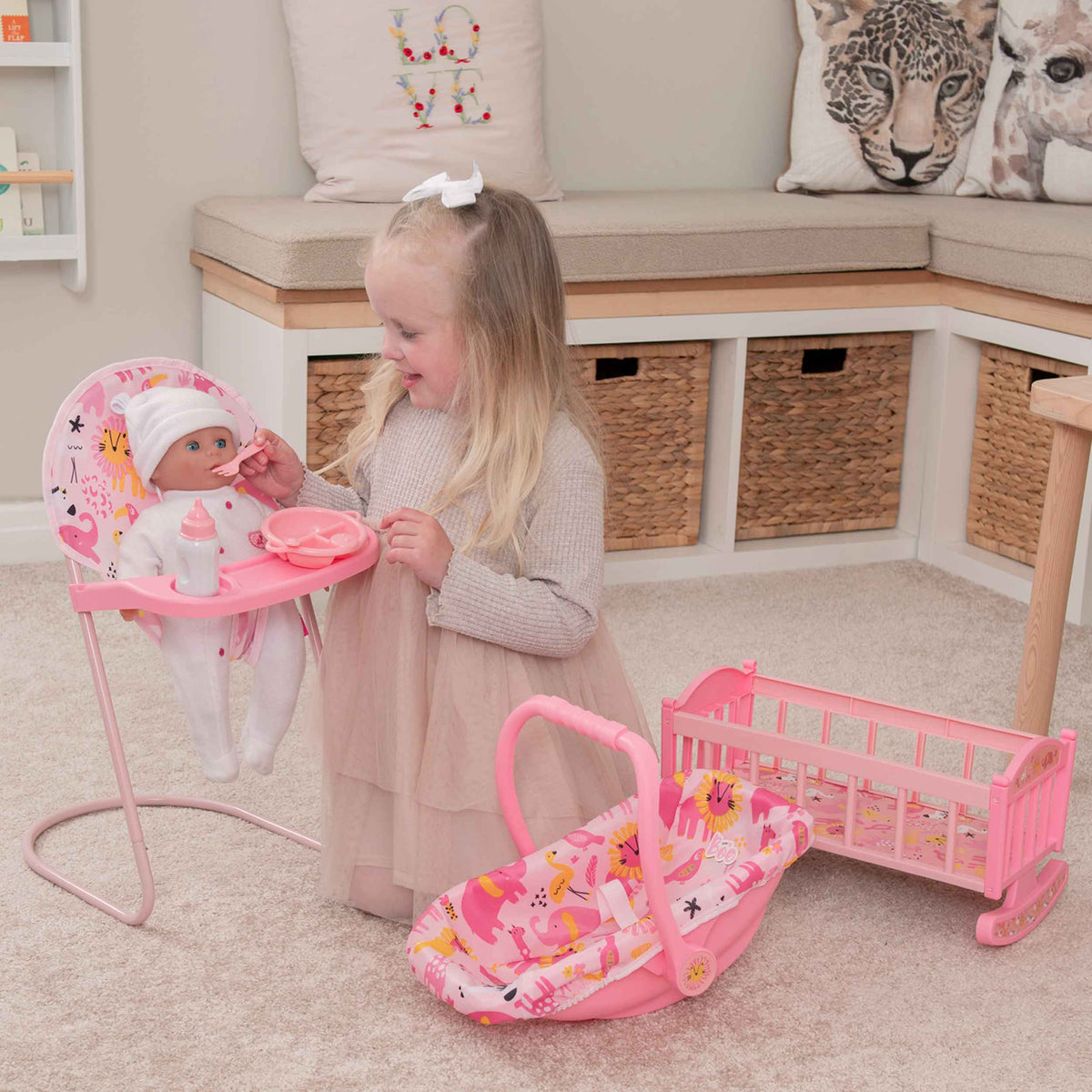 BabyBoo Dolls Nursery Playset - 7 Piece Toy Playset featuring a complete nursery setup for dolls, ideal for imaginative and nurturing play for children.