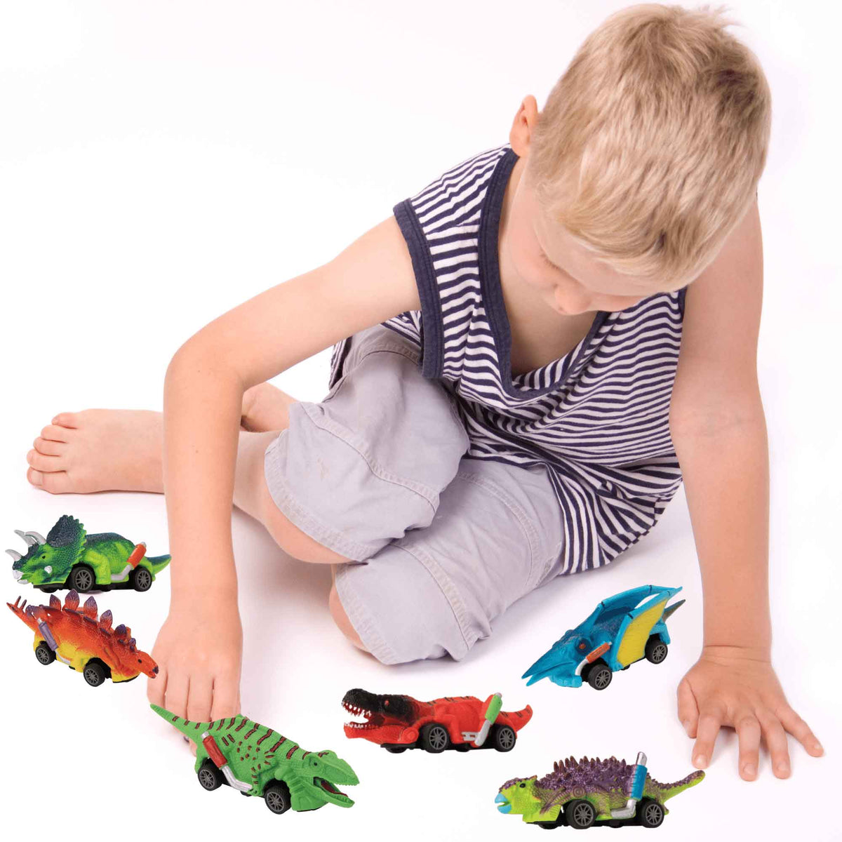 Teamsterz Beast Machine Pull-Back Dino Racers - 6 Cars Included Cars &amp; Transporters