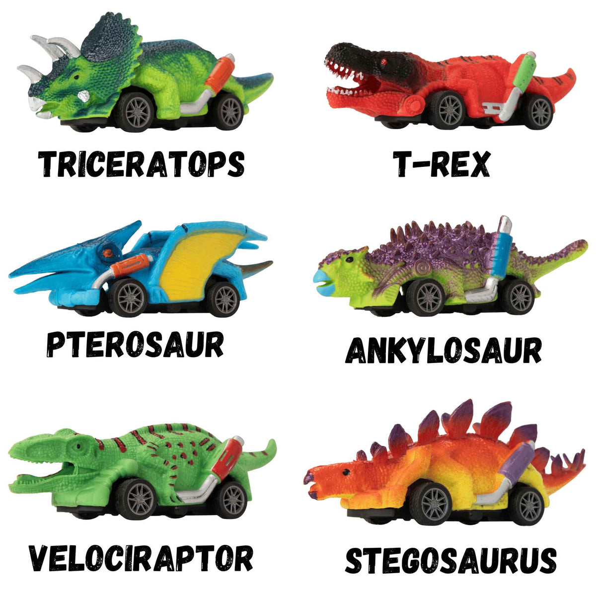 Teamsterz Beast Machine Pull-Back Dino Racers - 6 Cars Included Cars &amp; Transporters