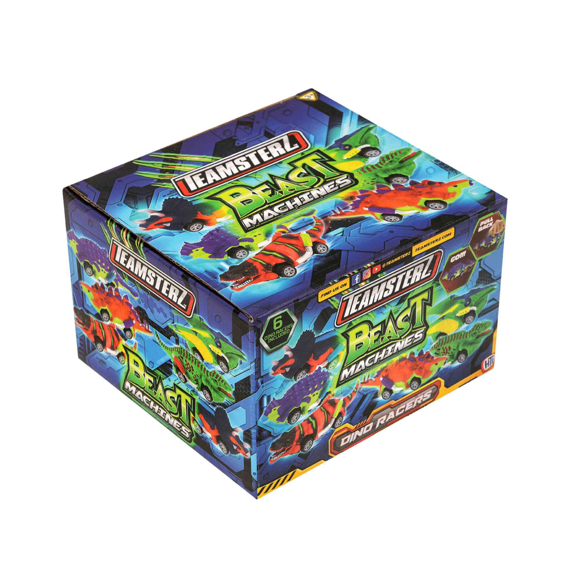 Teamsterz Beast Machine Pull-Back Dino Racers - 6 Cars Included Cars &amp; Transporters