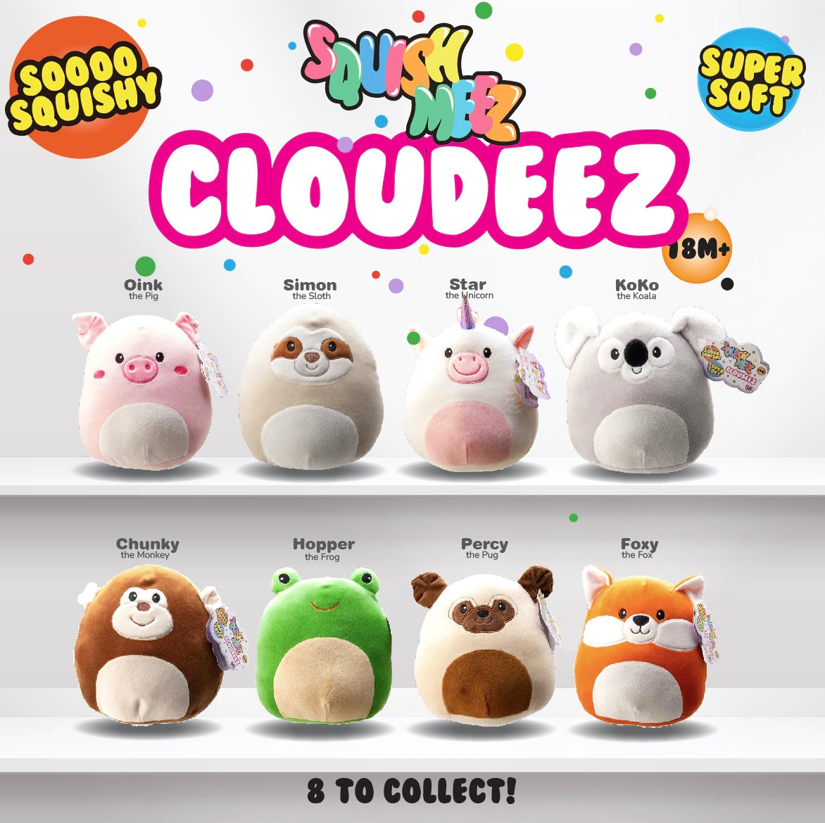 Squish Meez Cloudeez 9&#39; Plush Toy | Simon Plushies