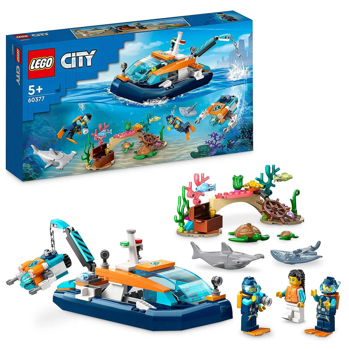 LEGO City Explorer Diving Boat Set with Submarine Toy