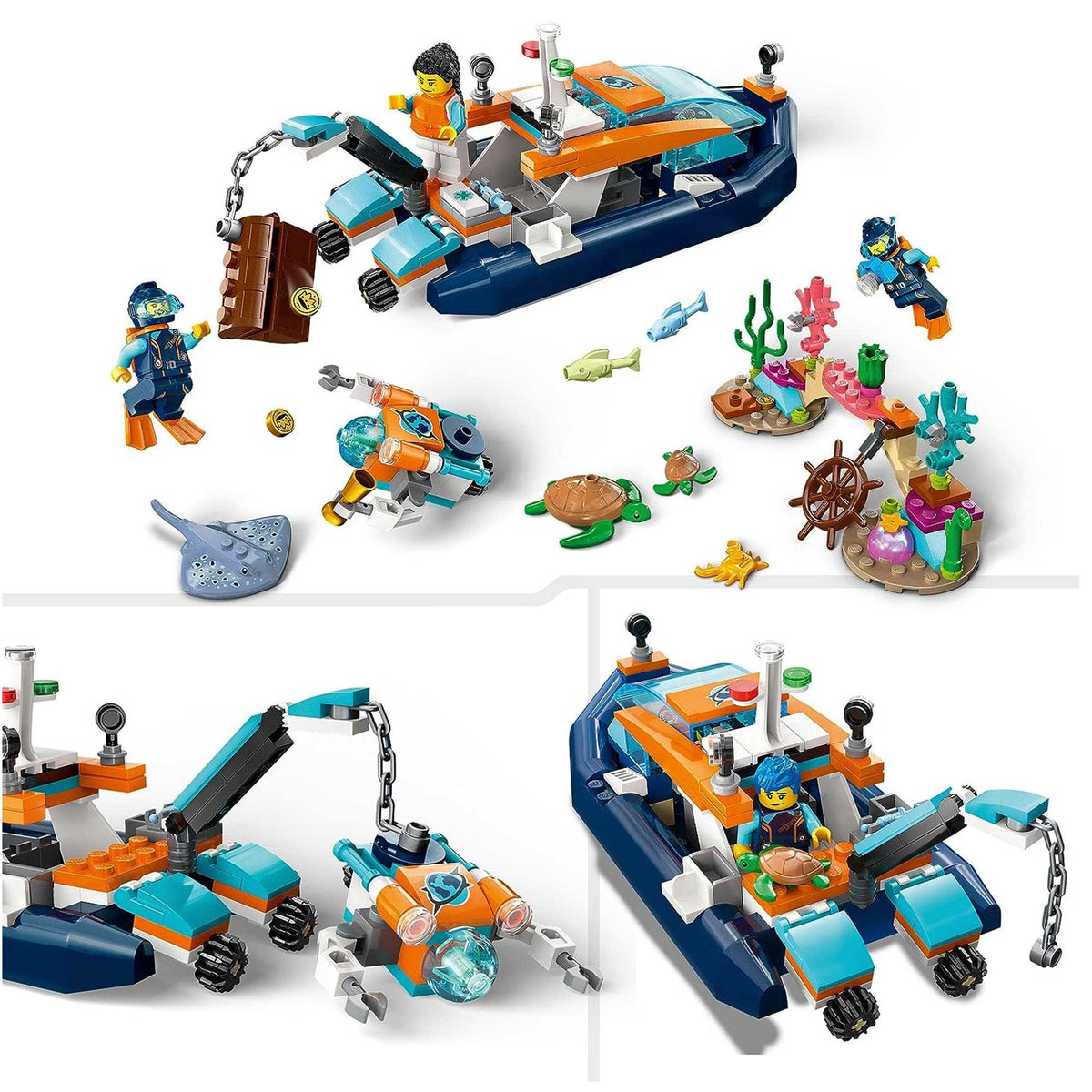 LEGO City Explorer Diving Boat Set with Submarine Toy