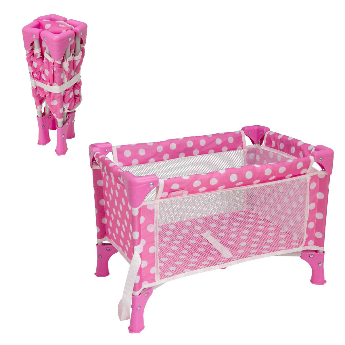 Dolly Tots Travel Dolls Cot - Portable and Compact Toy Cot for Dolls, Perfect for Travel and Playtime