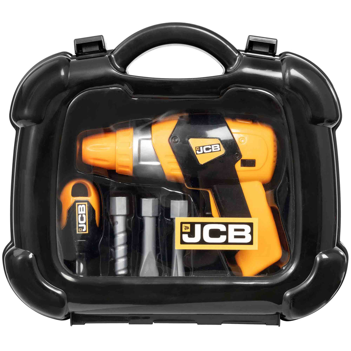 JCB Toy Drill + JCB Pop-Up Kids Toy Workbench Bundle