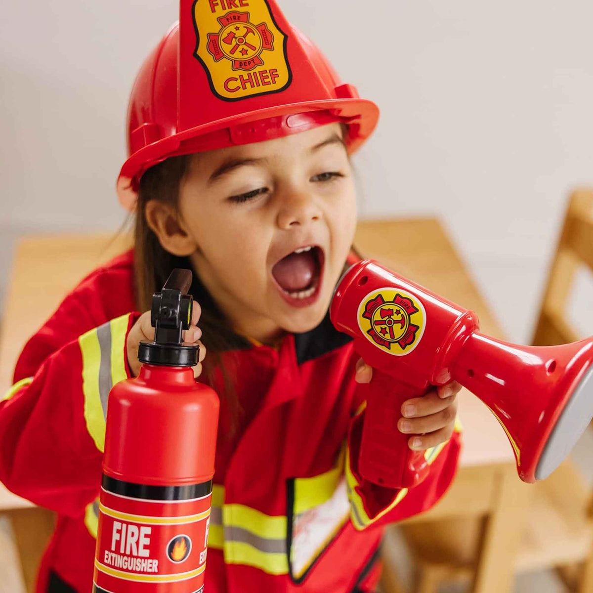 Melissa &amp; Doug Fire Chief Children&#39;s Costume, 3-6 years