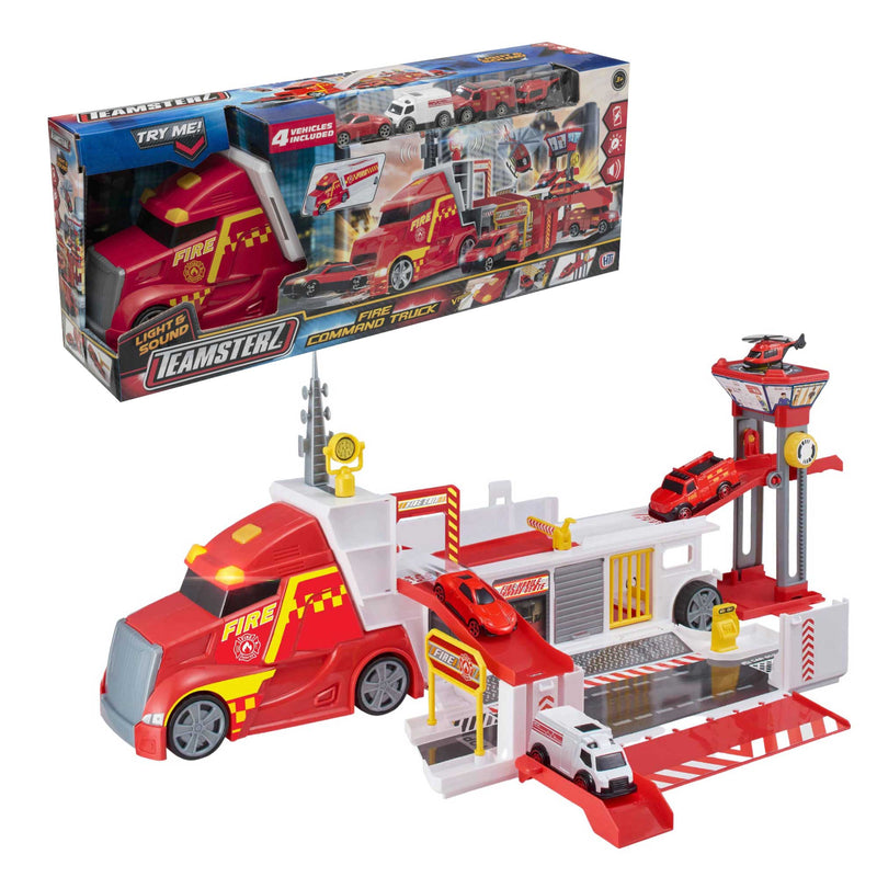 Teamsterz Emergency City Fire Command Play Set | Includes 3 Die Cast Cars