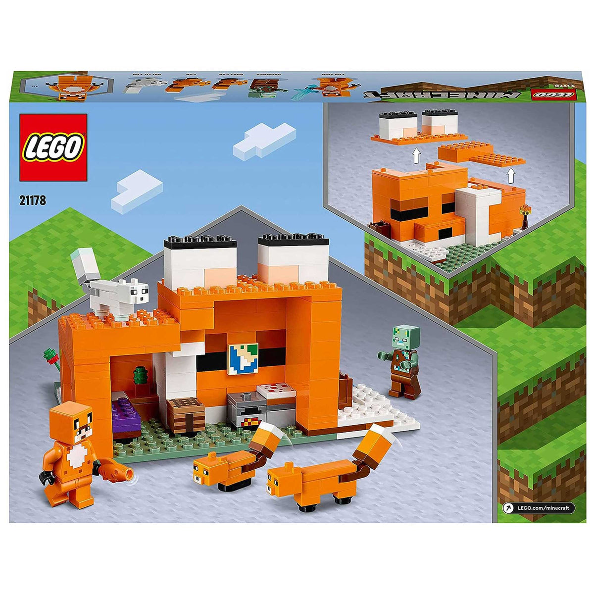 LEGO Minecraft 21178 The Fox Lodge House Animals Toy